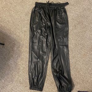 Black shinny pants